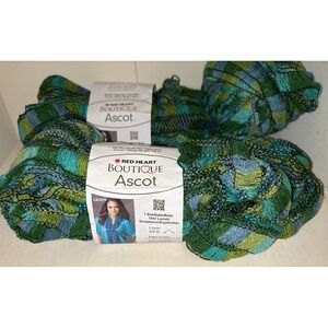 Red Heart Boutique Ascot ruffle yarn, Pucker,‎ lot of 3